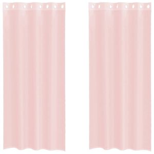vidaXL Voile Curtains with Grommets 2 pcs Light Pink 140x225 cm
