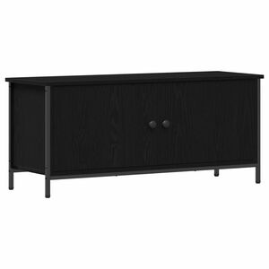 vidaXL TV Cabinet Black Oak 100 x 35 x 45 cm Engineered Wood