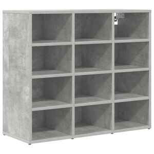 vidaXL Shoe Cabinet 77.5 x 30 x 67 cm Engineered Wood Concrete grey