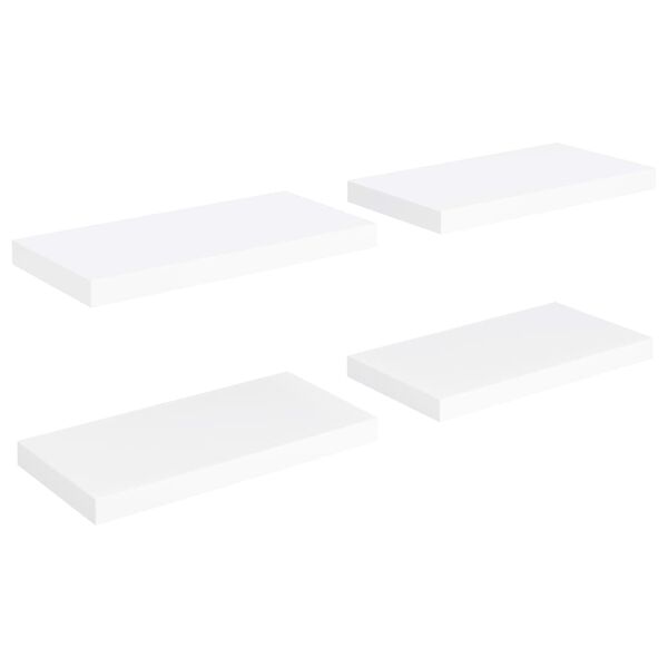 vidaXL Floating Wall Shelves 4 pcs White 50x23x3.8 cm MDF