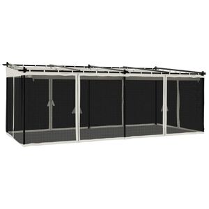 vidaXL Gazebo with Mesh Walls Cream 6x3 m Steel