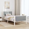 vidaXL Bed Frame with Headboard Light Grey 90 x 200 cm Fabric