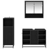 vidaXL Bathroom Furniture Set 3 pcs Black Oak Engineered Wood