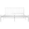 vidaXL Bed Frame without Mattress White Metal 200x200 cm