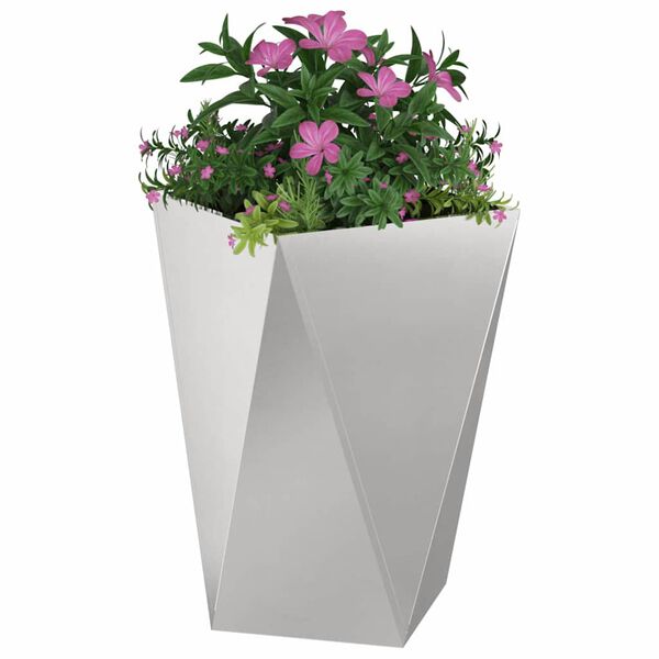 vidaXL Planter 2 pcs Silver 50 x 50 x 75 cm Stainless Steel