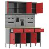 vidaXL Work Cabinet with Drawer 8 pcs Red Engineered Wood and Steel
