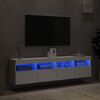 vidaXL TV Wall Cabinets with LED Lights 2 pcs White 80x30x40 cm