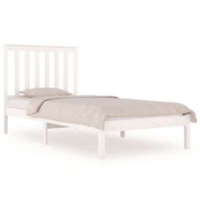 vidaXL Bed Frame White Solid Wood Pine 100x200 cm