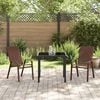 vidaXL Garden Dining Set 3 pcs Brown and Black Powder-coated Steel