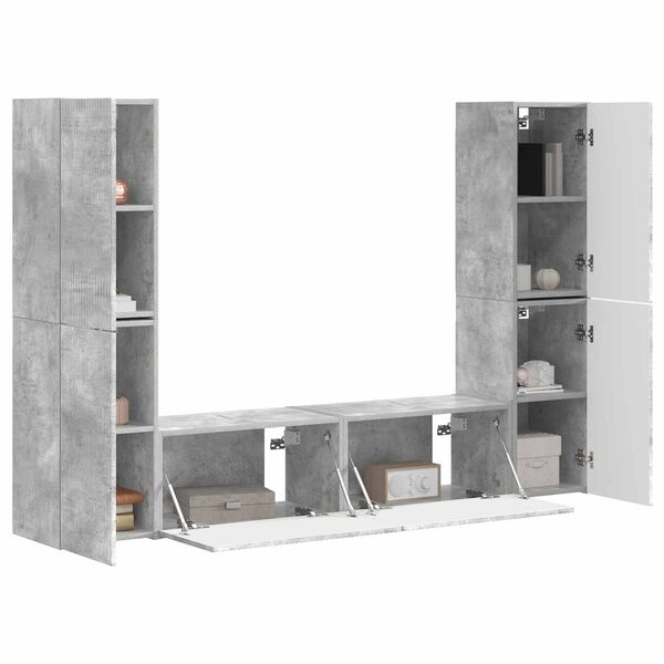 vidaXL TV Cabinet Set 6 pcs Concrete Grey Engineered Wood