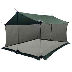 vidaXL Camping Tarp with Mesh Walls Army Green 340 x 260 x 220 cm