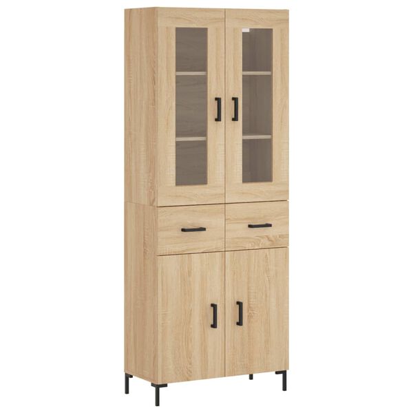 vidaXL Highboard Sonoma Oak 69.5x34x180 cm Engineered Wood