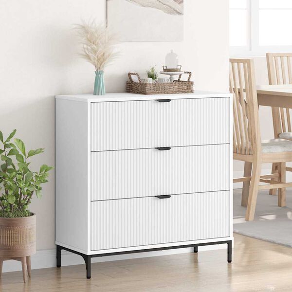 vidaXL Sideboard with Drawer White 79.5 x 33 x 82 cm Engineered Wood