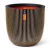Capi Planter Groove 35x34 cm Black and Gold
