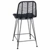 vidaXL Bar Chair 2 pcs Black 44.5 x 54.5 x 97.5 cm Rattan and Iron