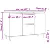 vidaXL Sideboard White 101.5x35x70 cm Engineered Wood