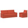 vidaXL Sofa Set 2 pcs Red Orange Corduroy Fabric