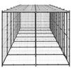vidaXL Outdoor Dog Kennel Steel with Roof 16.94 m&sup2;