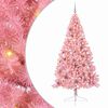 vidaXL Artificial Pre-lit Christmas Tree with 300 LEDs Pink 240 cm PVC