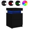vidaXL Bedside Cabinets with LED Lights 2 pcs Black 35x39x55 cm