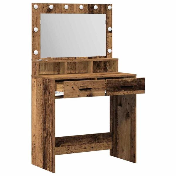 vidaXL Dressing Table Old Wood 79 x 41 x 135 cm Engineered Wood