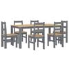 vidaXL 7 Piece Dining Set PANAMA Grey Solid Wood Pine