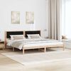 vidaXL Bed Frame with Headboard Black 200 x 200 cm Solid Pine Wood