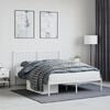 vidaXL Metal Bed Frame without Mattress with Headboard White 135x190cm