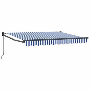 vidaXL Retractable Awning Blue and White 2.5 x 2 m