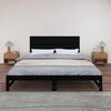 vidaXL Wall Headboard Black 185x3x60 cm Solid Wood Pine