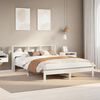 vidaXL Bed Frame without Mattress White 150x200 cm King Size Solid Wood Pine