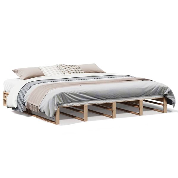 vidaXL Bed Frame without Mattress 200x200 cm Solid Wood Pine