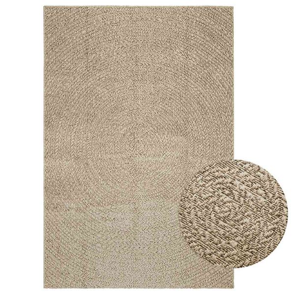 vidaXL Rug ZIZUR Beige 140x200 cm Jute Look Indoor and Outdoor