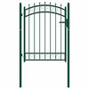 vidaXL Fence Gate with Spikes Steel 103x109.5 cm Green