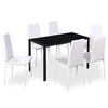 vidaXL 7 Piece Dining Table Set Black and White