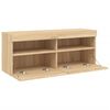 vidaXL TV Wall Cabinet with LED Lights Sonoma Oak 100x30x40 cm
