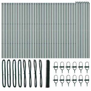 vidaXL Hexagonal Fence Ground Fix 100 x 1.4 m PVC-Coated Steel Green