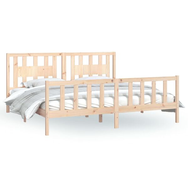 vidaXL Bed Frame without Mattress Solid Wood Pine Super King Size