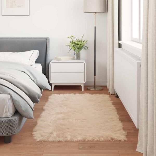 vidaXL Faux Sheepskin Rug Tafalla Beige 80 x 150 cm Polyester