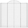 vidaXL Arched Gabion Baskets 4 pcs 200x50x180/200 cm Galvanised Iron