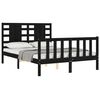vidaXL Bed Frame without Mattress Black Double Solid Wood Pine