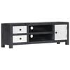 vidaXL TV Cabinet | Grey and White | Solid Mango Wood, MDF | Medium | TV Cabinet