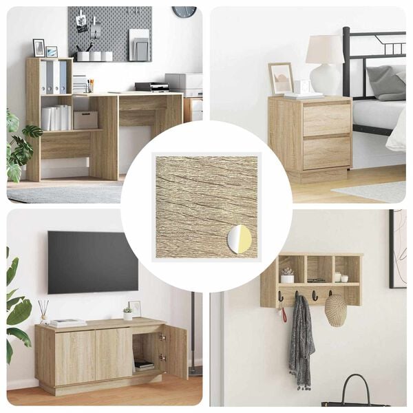 vidaXL Self-adhesive Screw Cover 12 pcs Sonoma Oak &Oslash; 20 x 0.5 mm