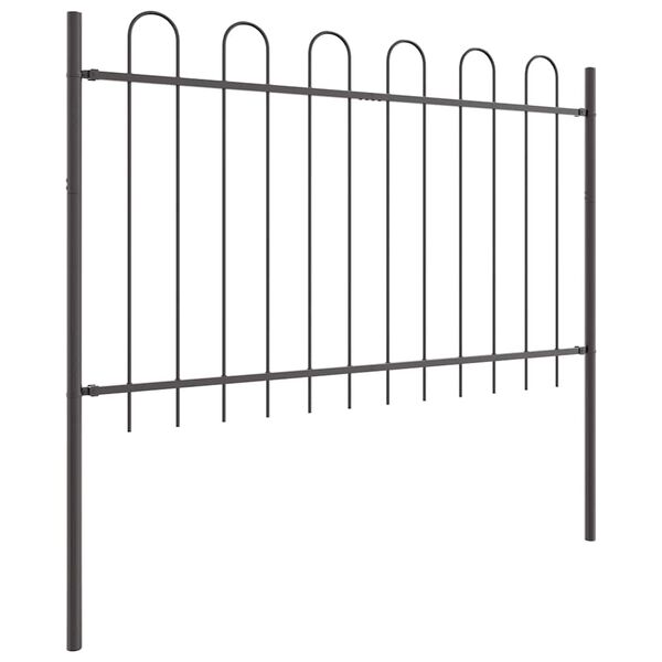 vidaXL Garden Fence Grey 5.1 x 1 m Powder-coated steel