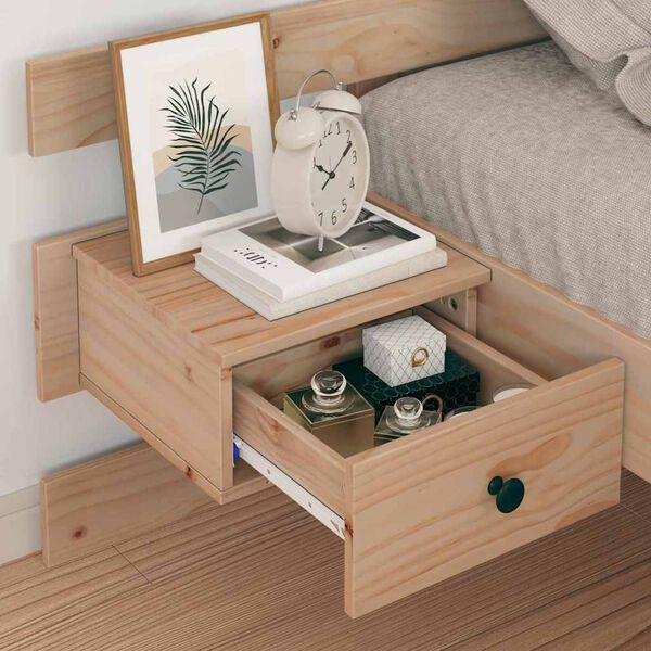 vidaXL Bed Frame with Headboard Brown 80 x 200 cm Solid Pine Wood