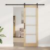 vidaXL Sliding Door Natural and Black 73.5 x 211 cm