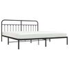 vidaXL Metal Bed Frame without Mattress with Headboard Black 200x200cm