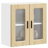 vidaXL Kitchen Wall Cabinet with Glass Door Porto Sonoma Oak