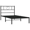 vidaXL Metal Bed Frame without Mattress with Headboard Black 90x200cm