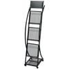 vidaXL Magazine Rack | Black | Steel frame and MDF board | Large | Portable